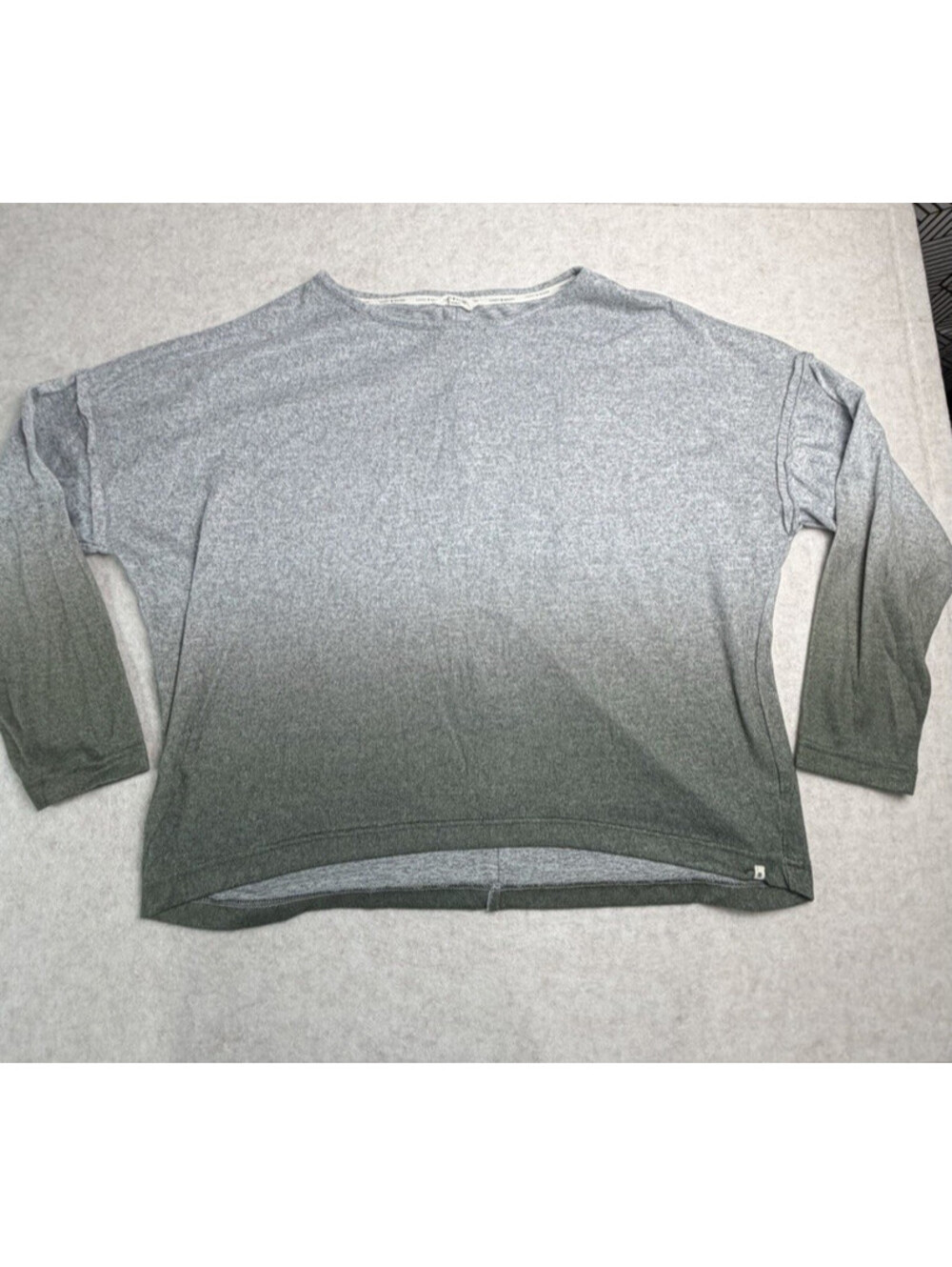 Lucky Brand Women's Color Fade Gray to Green Long Sleeve Knit Top Size XL